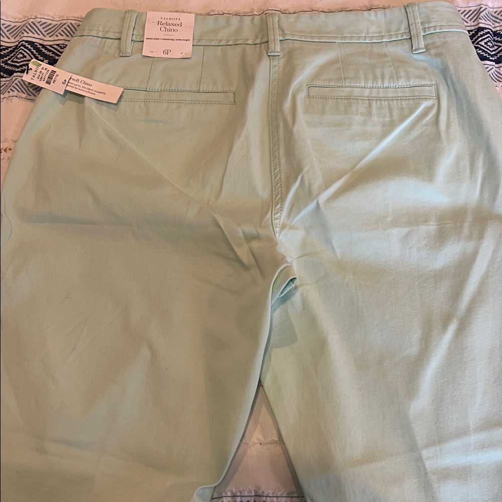 Talbots relaxed Women's Mint Chinos - Picture 4 of 6